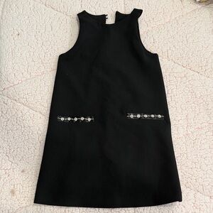 Zara Little Black Jewel-Trim Sleeveless Shift Dress